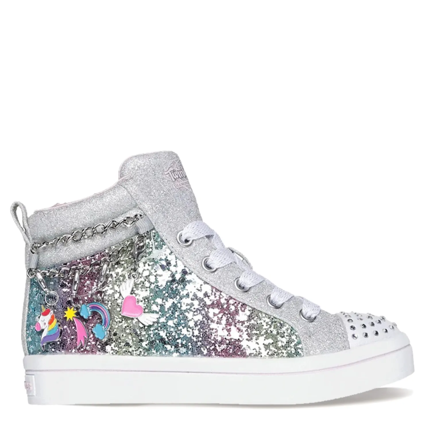 Sneakers & Athletic*Skechers Girl's , Twi-Lites - Charm Glitz Sneakers – Toddler Silver Multi