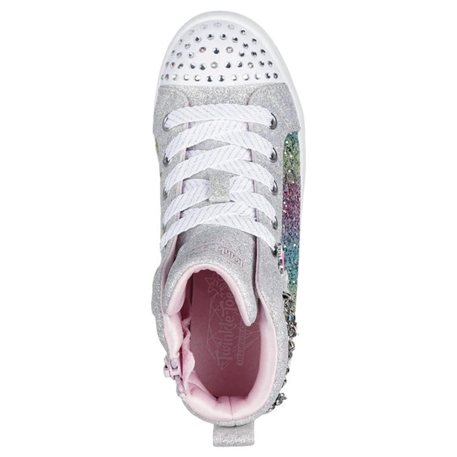 Sneakers & Athletic*Skechers Girl's , Twi-Lites - Charm Glitz Sneakers – Toddler Silver Multi