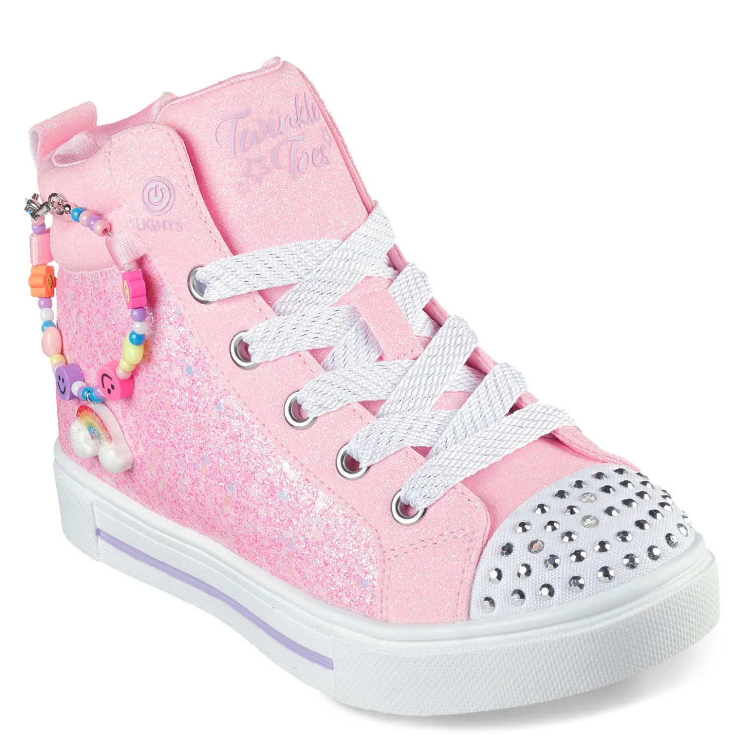 Little Kid (10.5-3)*Skechers Girl's , Twinkle Toes: Twinkle Sparks - Charm Bestie High Top Sneaker - Little Kid Pink