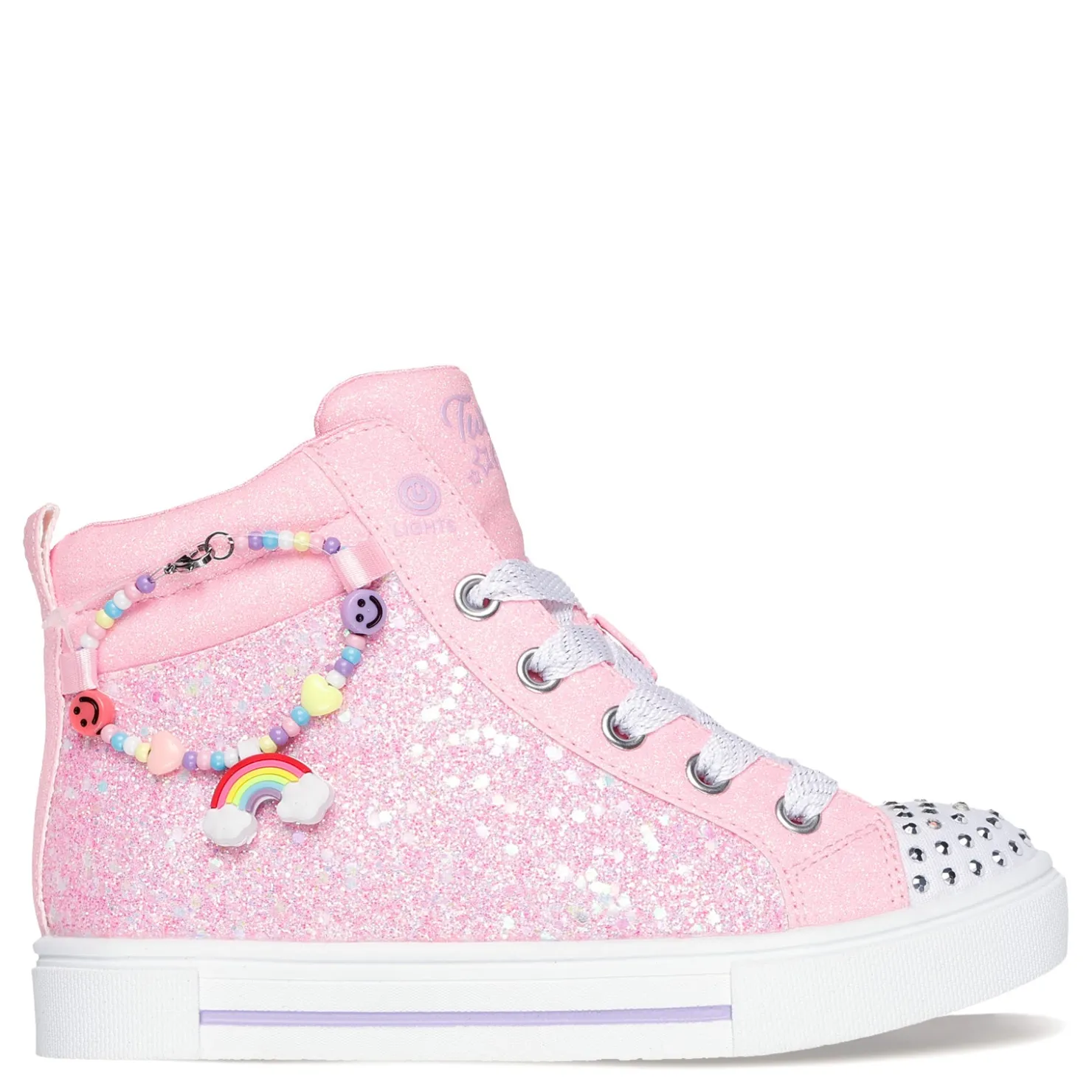 Little Kid (10.5-3)*Skechers Girl's , Twinkle Toes: Twinkle Sparks - Charm Bestie High Top Sneaker - Little Kid Pink
