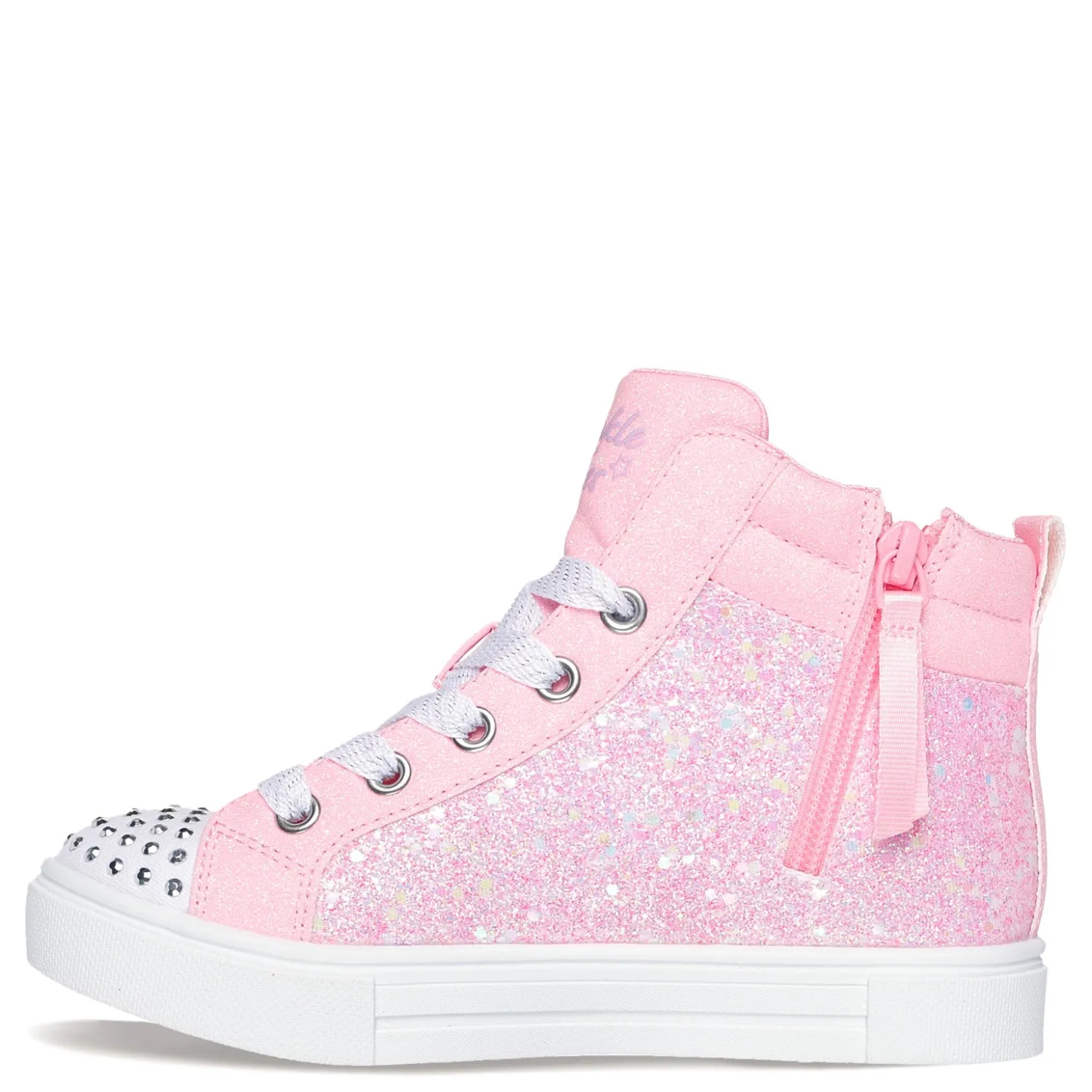 Little Kid (10.5-3)*Skechers Girl's , Twinkle Toes: Twinkle Sparks - Charm Bestie High Top Sneaker - Little Kid Pink