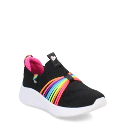Slip On Shoes*Skechers Girl's , Ultra Flex 3.0 - Rainbow Speed Sneaker – Little Kid Black Multi