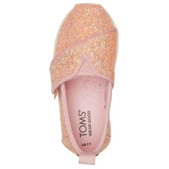 Slip On Shoes*TOMS Girl's , Alpargata Classic Slip-On - Toddler Pink Glitter