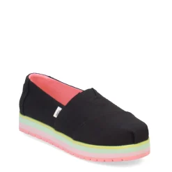 Big Kid (3.5-7)*TOMS Girl's , Alpargata Platform Slip-On - Little Kid & Big Kid Black Pastel Multi