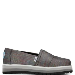 Big Kid (3.5-7)*TOMS Girl's , Alpargata Platform Slip-On - Little Kid & Big Kid Black Glimmer