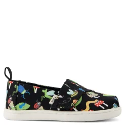 Toddler (3.5-10)*TOMS Girl's , Alpargata Tiny Classic Slip-On - Toddler Black / Glow In The Dark Bugs