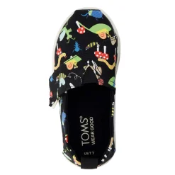 Toddler (3.5-10)*TOMS Girl's , Alpargata Tiny Classic Slip-On - Toddler Black / Glow In The Dark Bugs