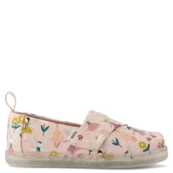 Slip On Shoes*TOMS Girl's , Alpargata Tiny Classic Slip-On - Toddler Ballet Pink Glitter Fairy Garden