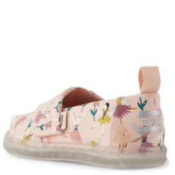 Slip On Shoes*TOMS Girl's , Alpargata Tiny Classic Slip-On - Toddler Ballet Pink Glitter Fairy Garden