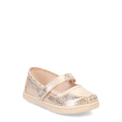 Flats*TOMS Girl's , Tiny Mary Jane - Toddler Crackle Foil Gold