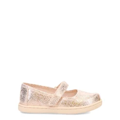 Flats*TOMS Girl's , Tiny Mary Jane - Toddler Crackle Foil Gold