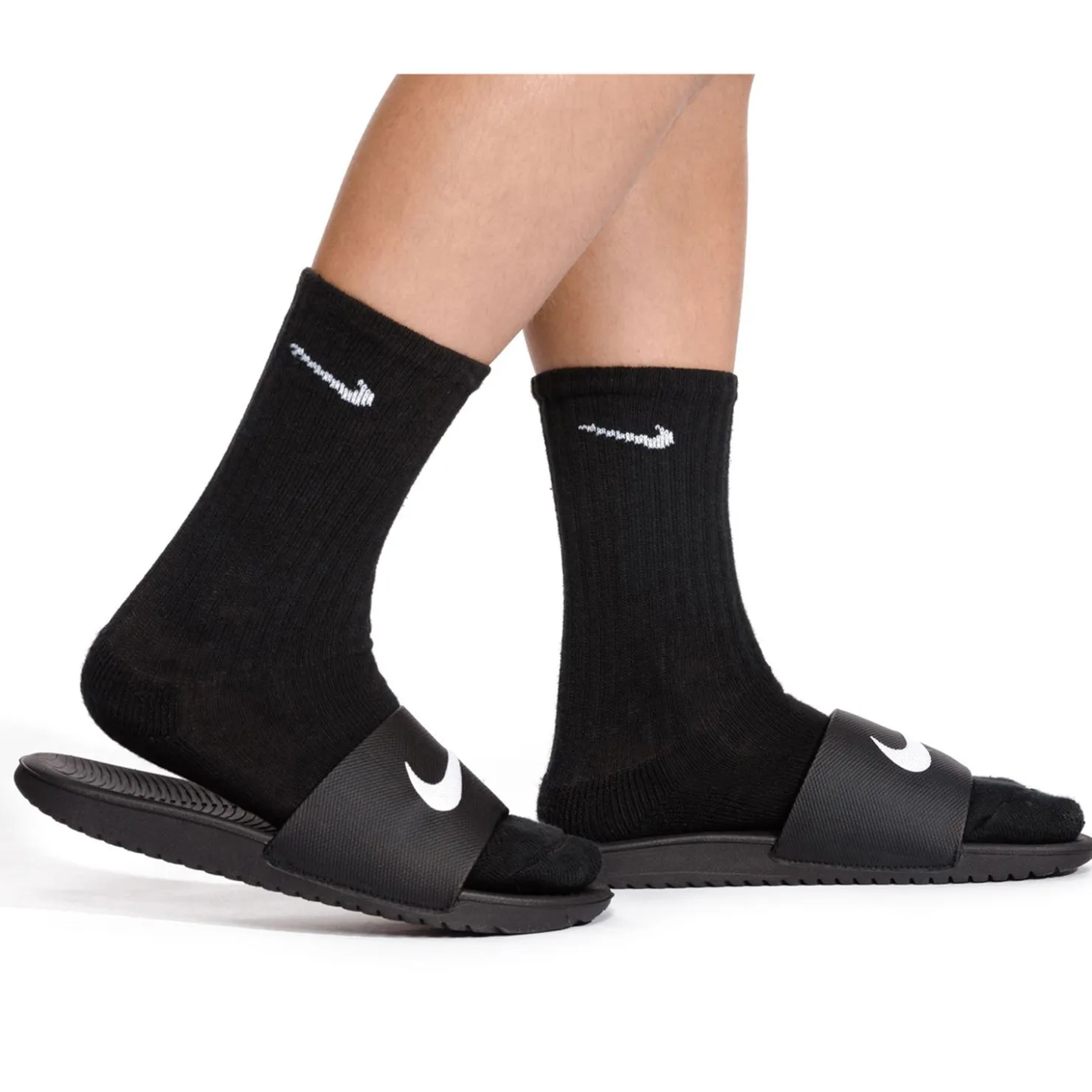 Sandals*Nike Kid's , Kawa Slide Sandal - Little Kid & Big Kid Black/White