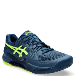 Court*ASICS Men's , GEL-Resolution 9 Tennis Shoe Mako Blue/Safety Yellow