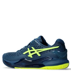 Court*ASICS Men's , GEL-Resolution 9 Tennis Shoe Mako Blue/Safety Yellow