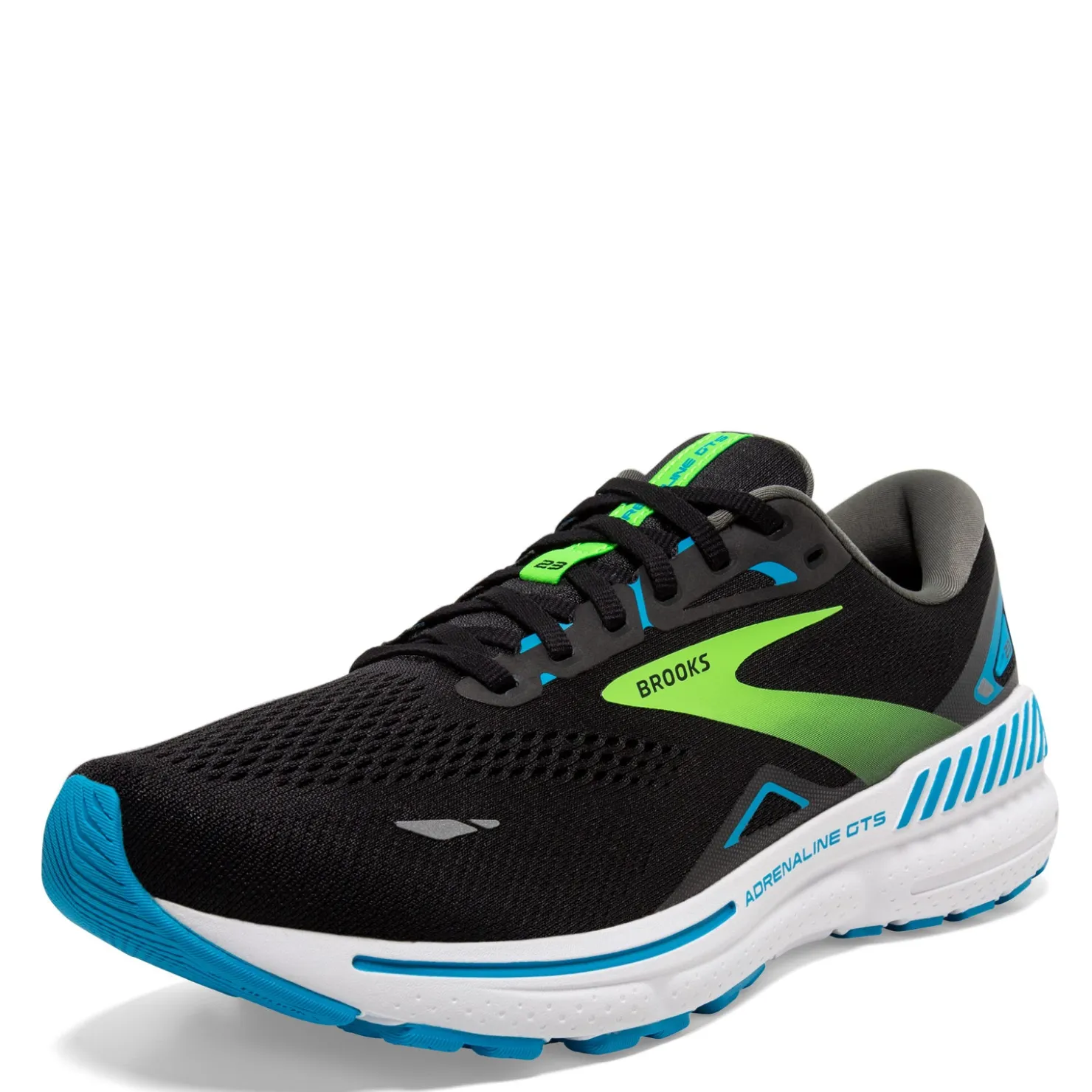 Running*Brooks Men's , Adrenaline GTS 23 Running Shoe - Wide Width Black Blue Green
