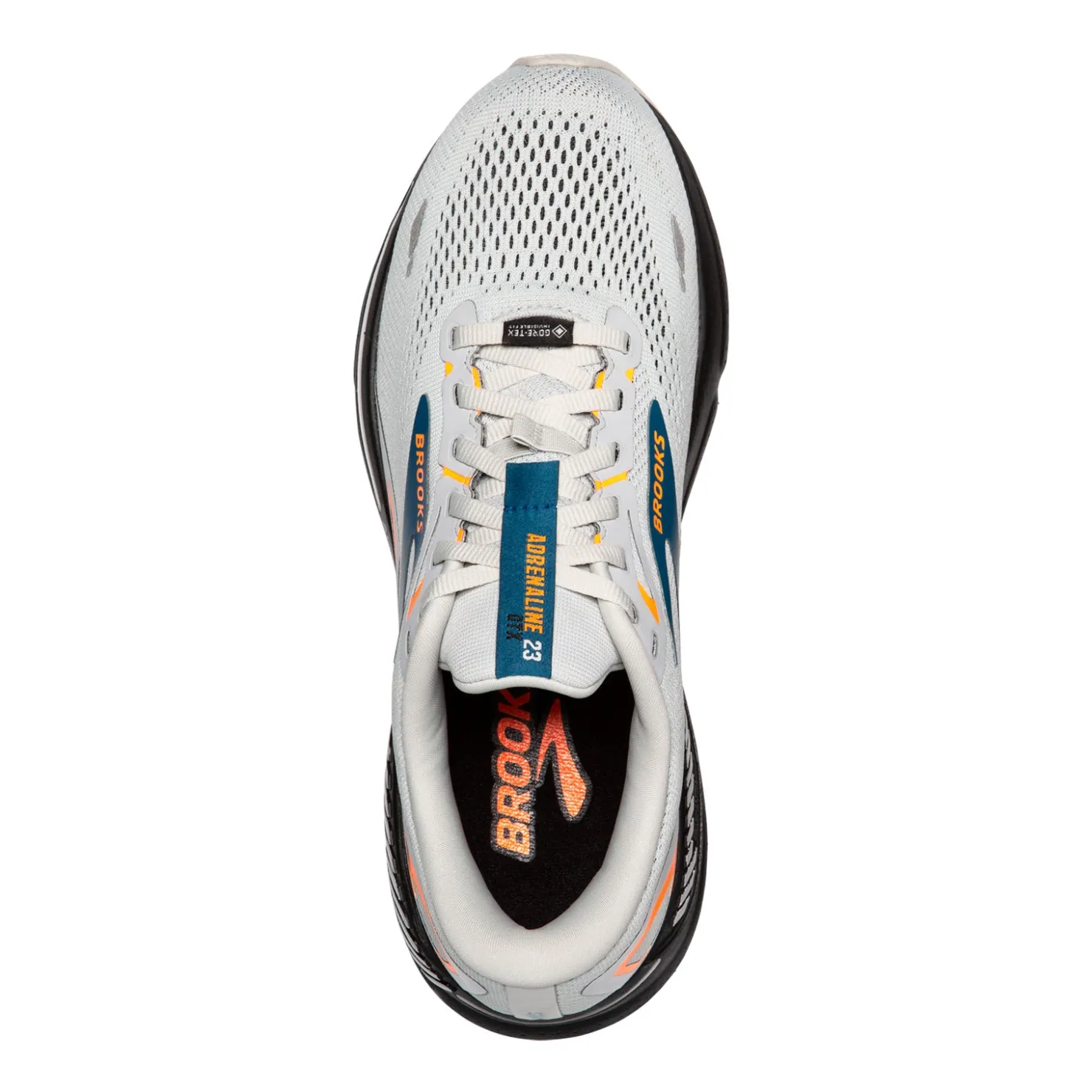 Running*Brooks Men's , Adrenaline GTS 23 GTX Running Shoe Oyster Mushroom/Orange/Blue