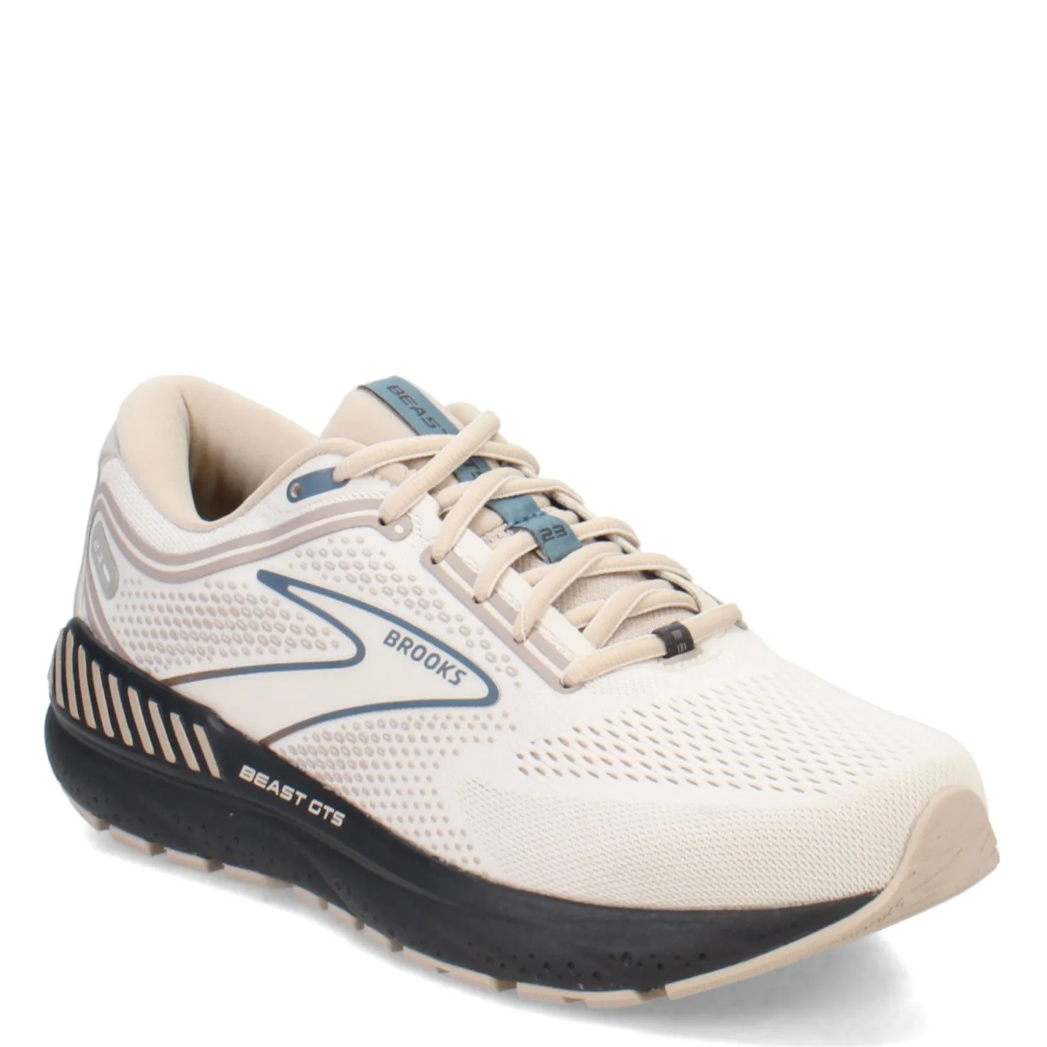 Running*Brooks Men's , Beast GTS 23 Running Shoe Chateau Grey/White Sand/Blue