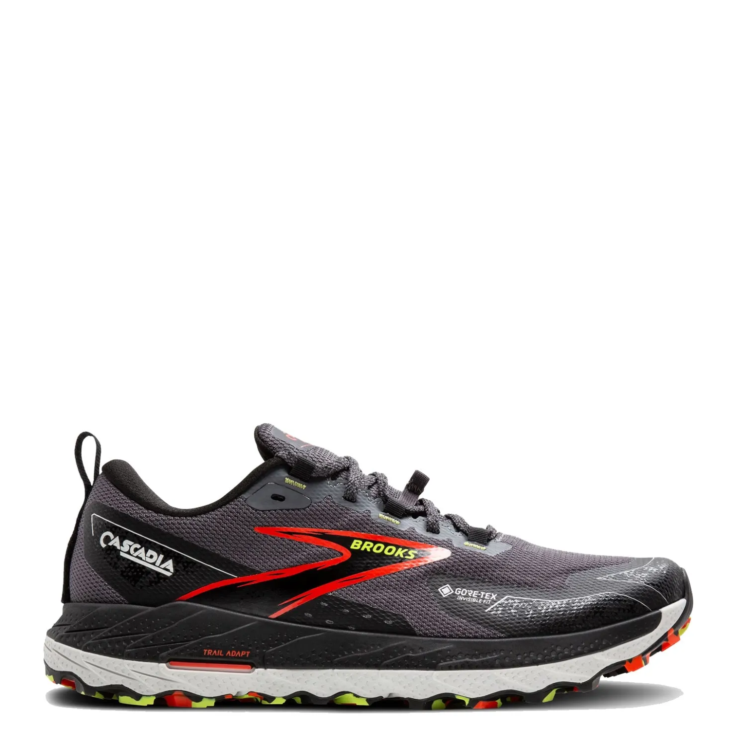 Sneakers & Athletics*Brooks Men's , Cascadia 18 GTX Trail Running Shoe Blackened Pearl/Black/Tomato