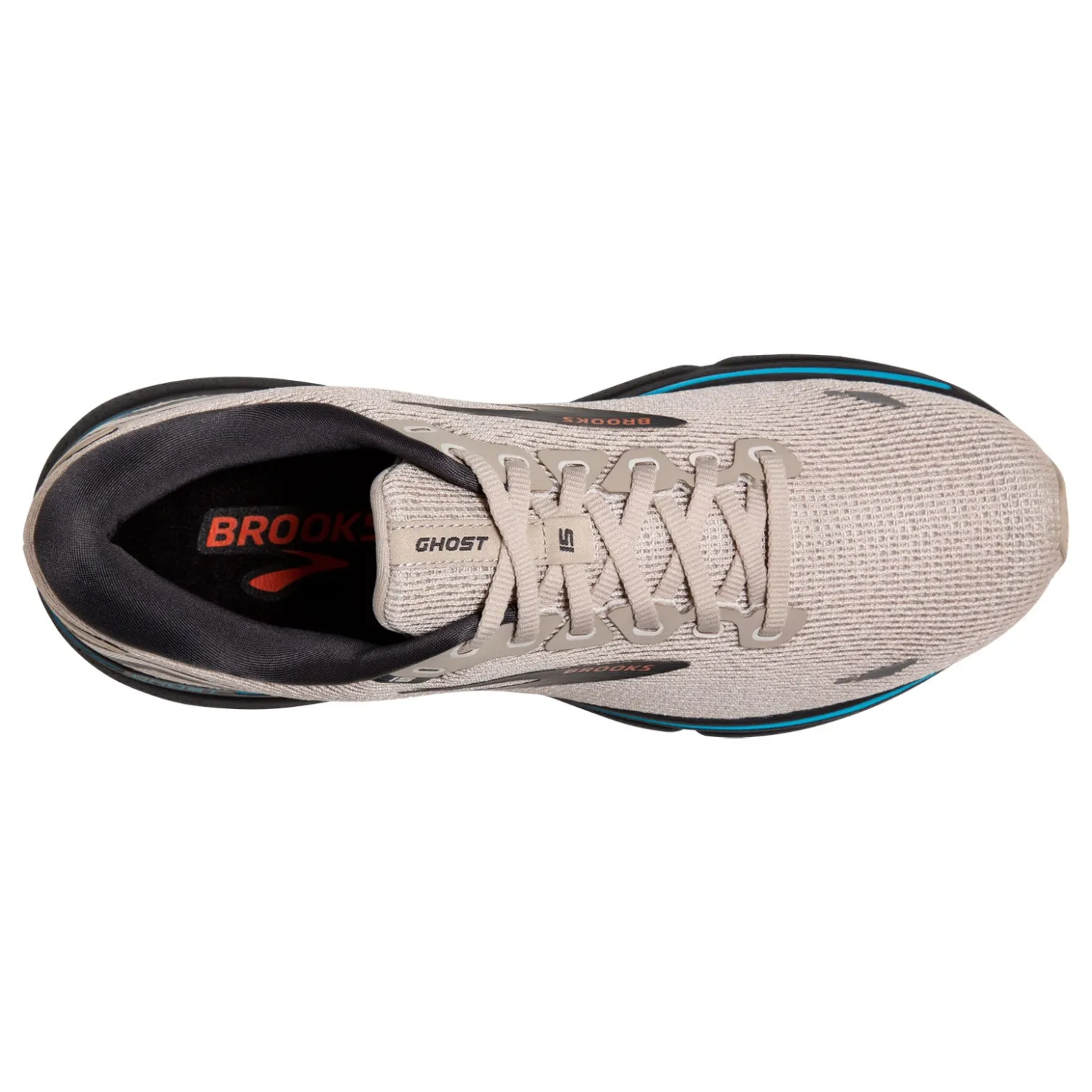 Running*Brooks Men's , Ghost 15 Running Shoe White Sand/Orange/Blue