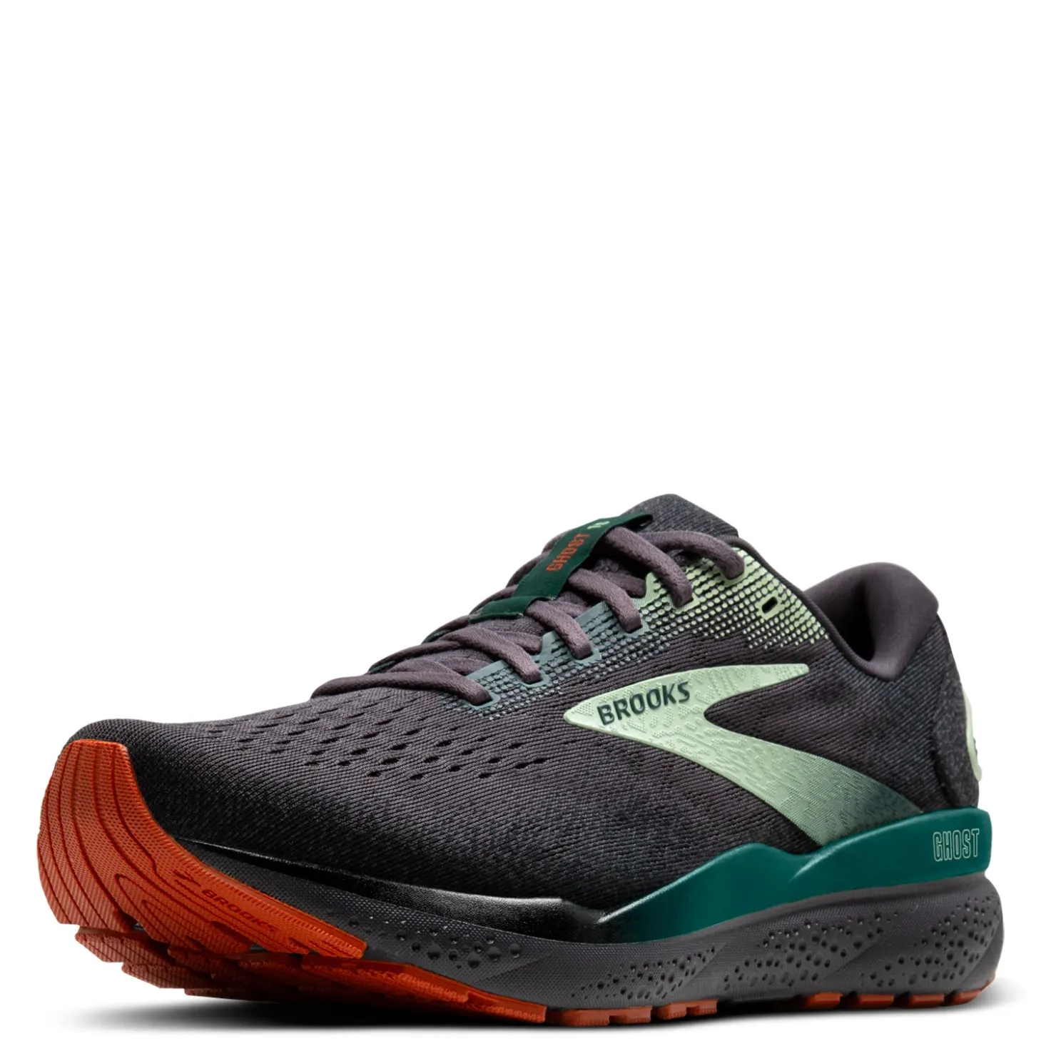 Running*Brooks Men's , Ghost 16 Running Shoe Blackened Pearl/June Bug/Green