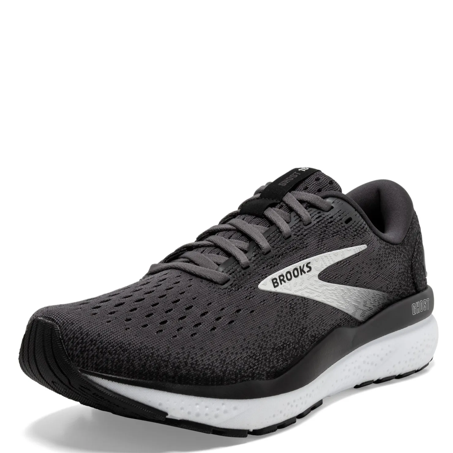Running*Brooks Men's , Ghost 16 Running Shoe Black/Grey/White