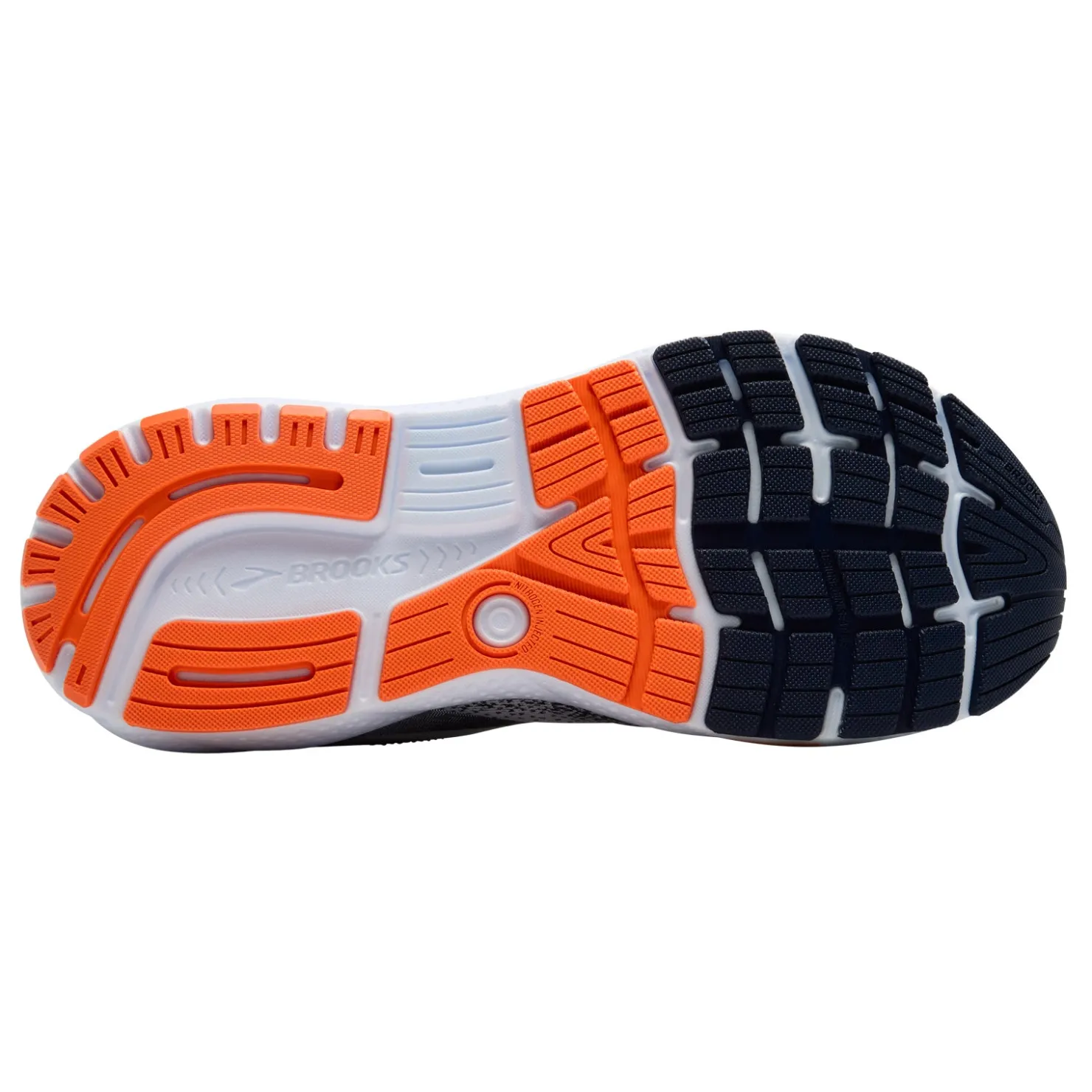 Running*Brooks Men's , Ghost 16 Running Shoe White/Peacoat/Orange