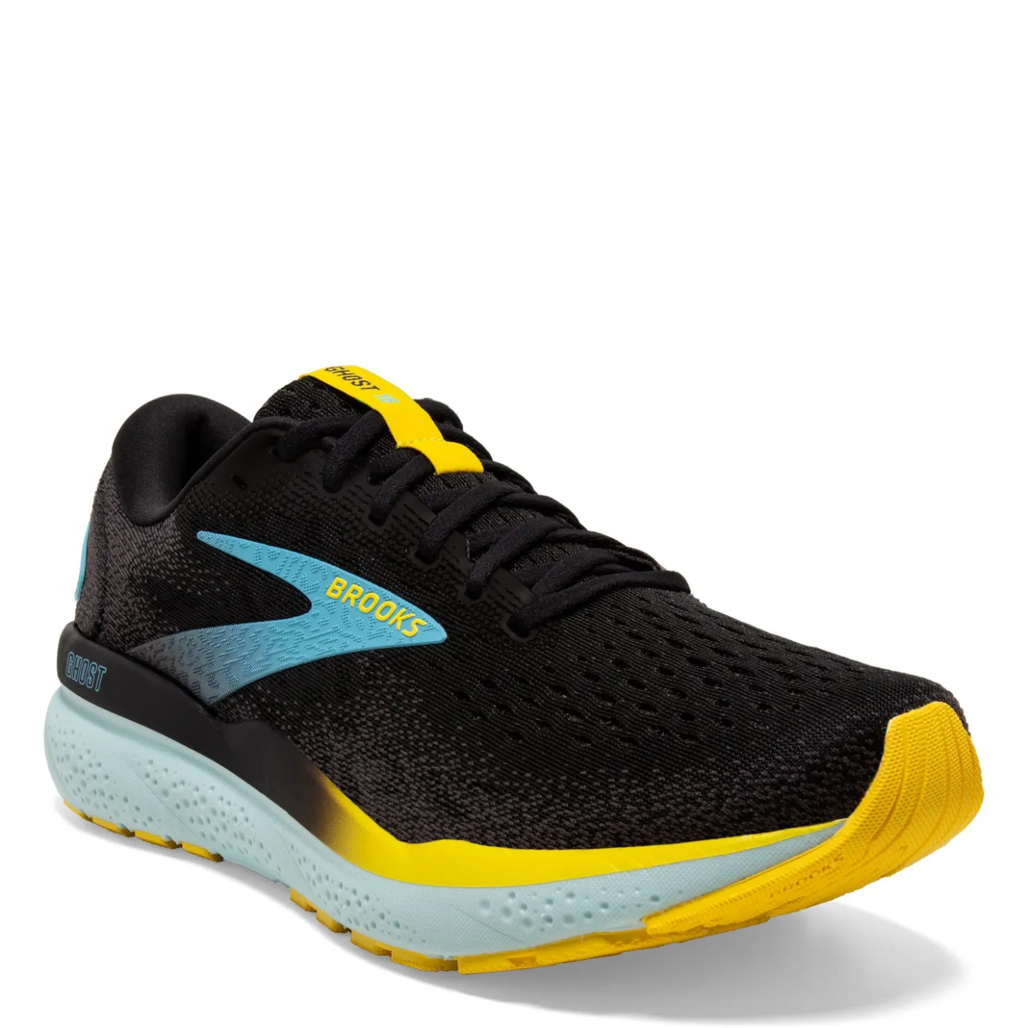 Running*Brooks Men's , Ghost 16 Running Shoe - Wide Width Black/Forged Iron/Blue