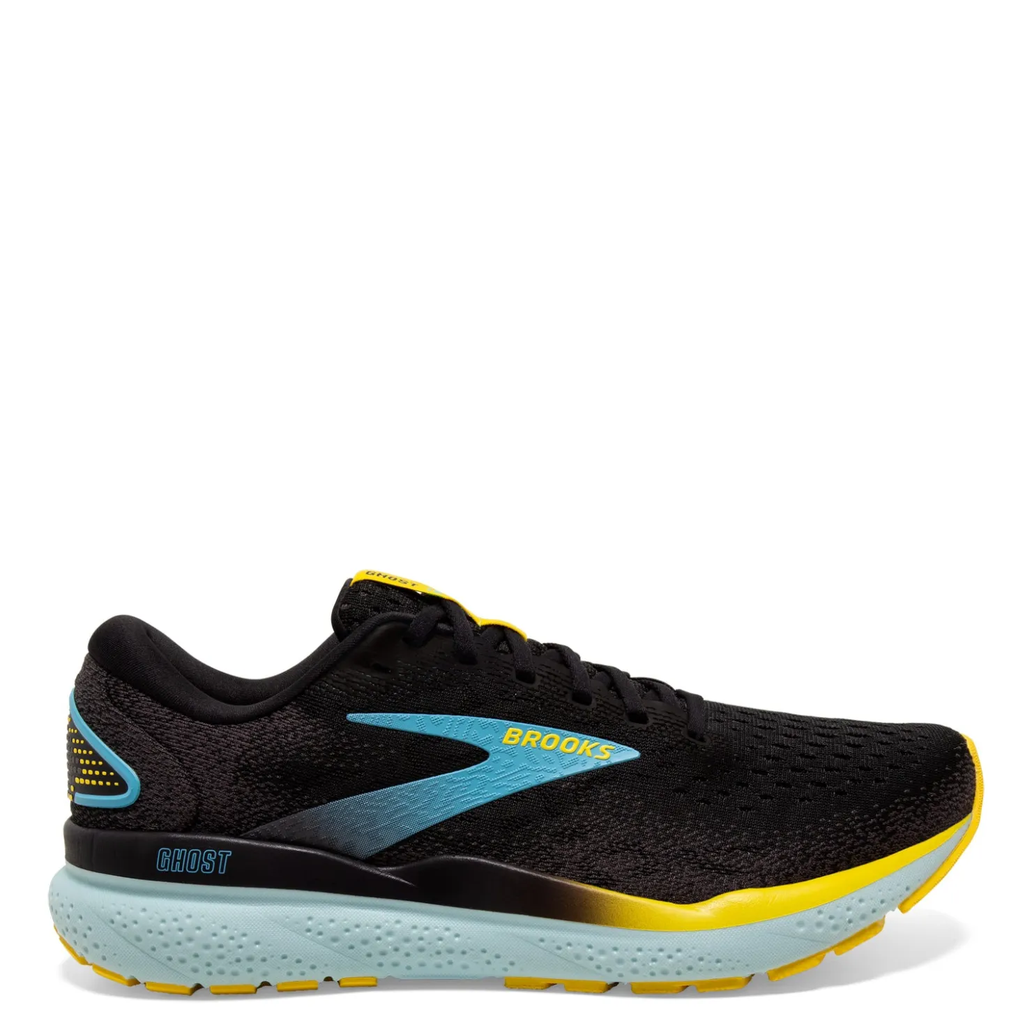 Running*Brooks Men's , Ghost 16 Running Shoe - Wide Width Black/Forged Iron/Blue
