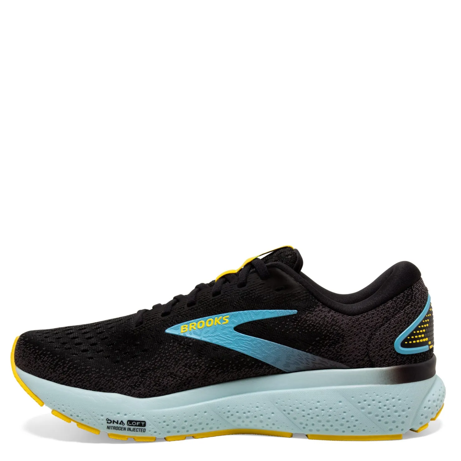 Running*Brooks Men's , Ghost 16 Running Shoe - Wide Width Black/Forged Iron/Blue