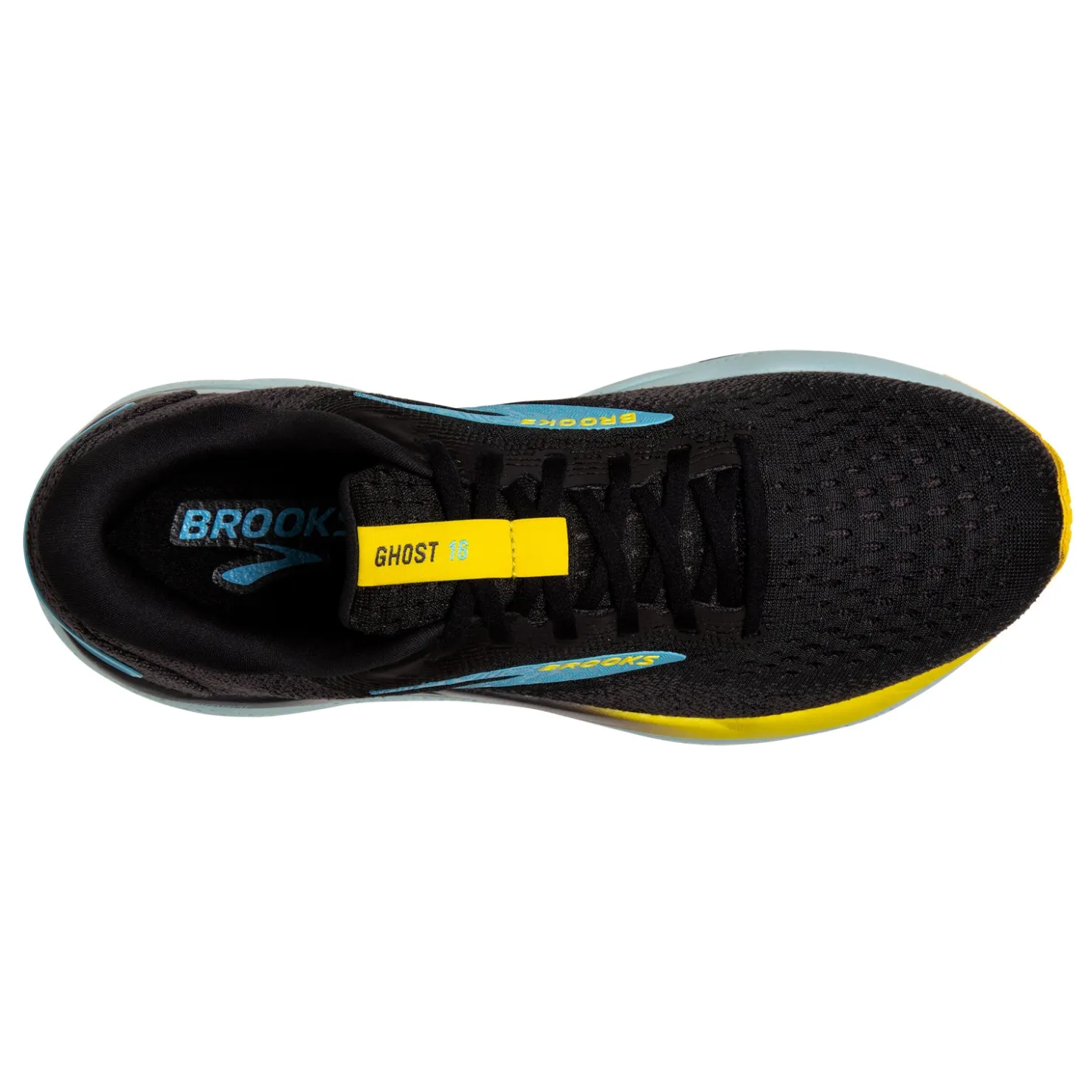 Running*Brooks Men's , Ghost 16 Running Shoe - Wide Width Black/Forged Iron/Blue