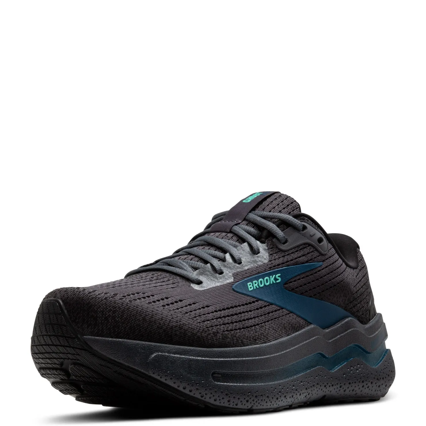 Sneakers & Athletics*Brooks Men's , Ghost Max 2 Running Shoe Ebony/Cockatoo/Blue Sapphire