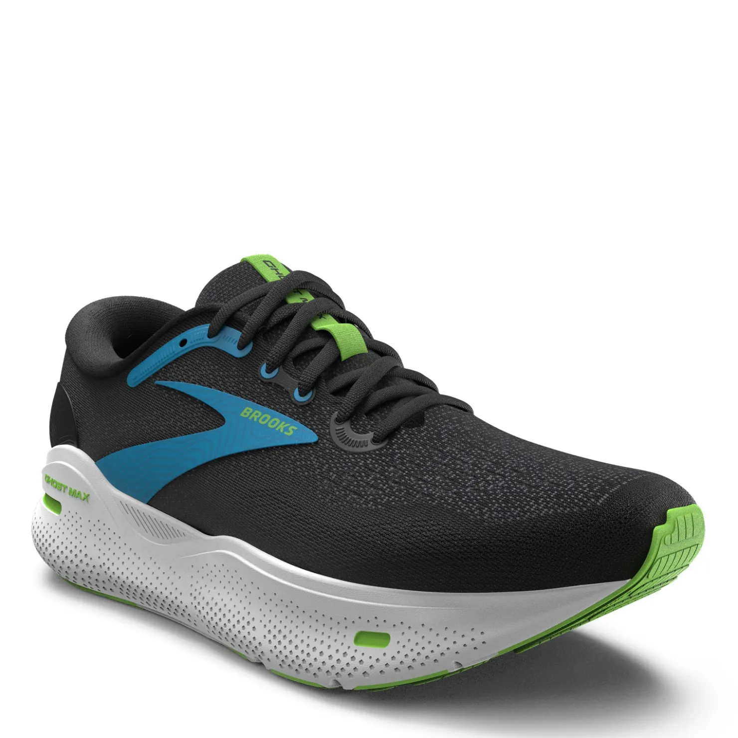 Running*Brooks Men's , Ghost Max Running Shoe - Wide Width Black/Blue