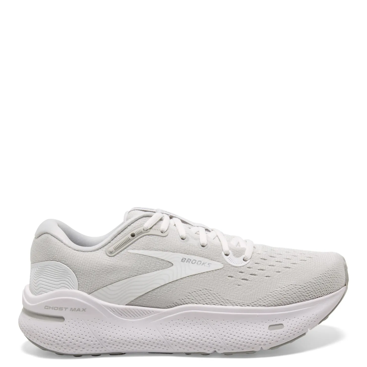 Sneakers & Athletics*Brooks Men's , Ghost Max Running Shoe - Wide Width White/Oyster/Metallic Silver