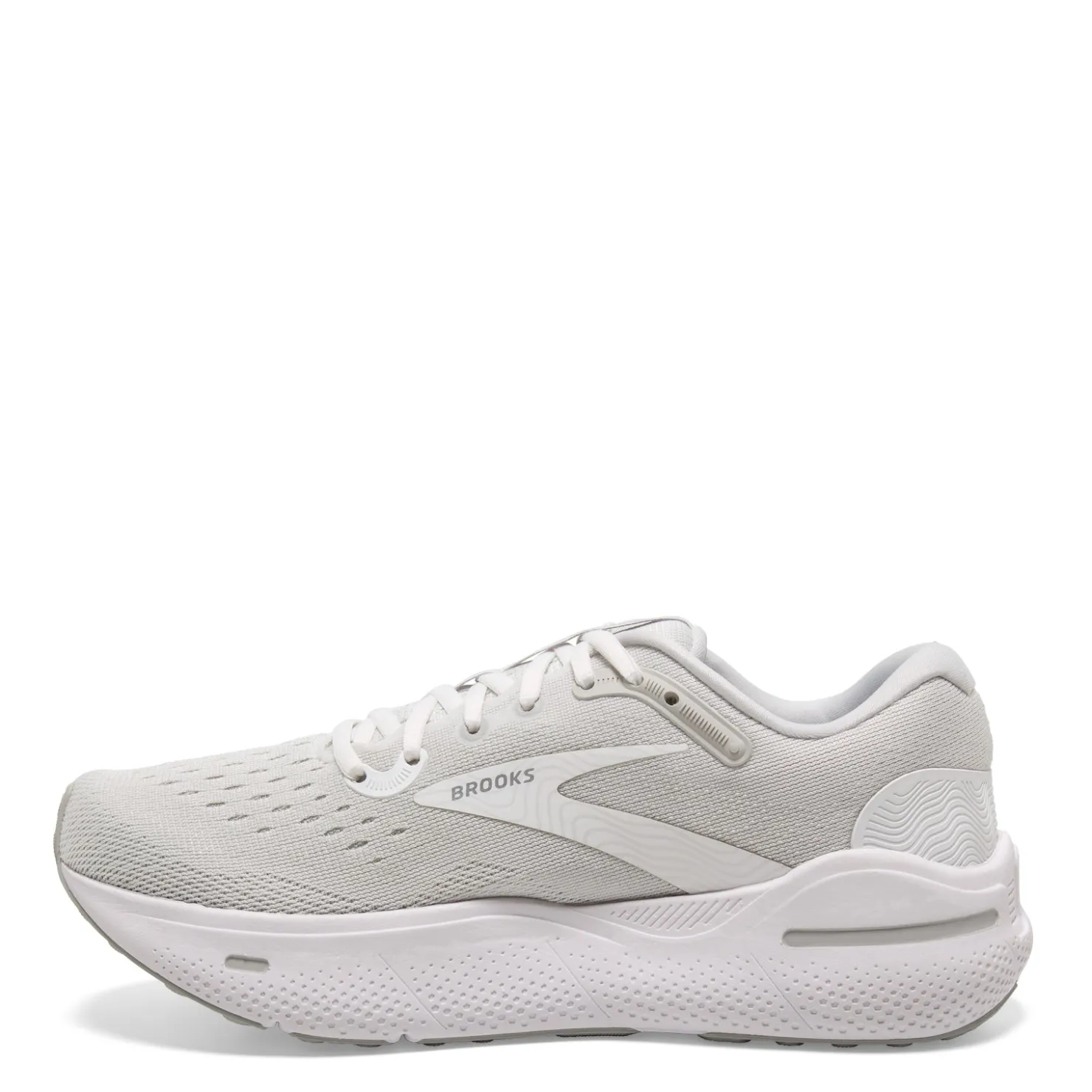 Sneakers & Athletics*Brooks Men's , Ghost Max Running Shoe - Wide Width White/Oyster/Metallic Silver