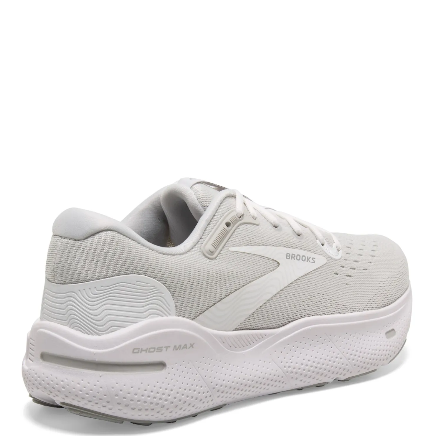 Sneakers & Athletics*Brooks Men's , Ghost Max Running Shoe - Wide Width White/Oyster/Metallic Silver