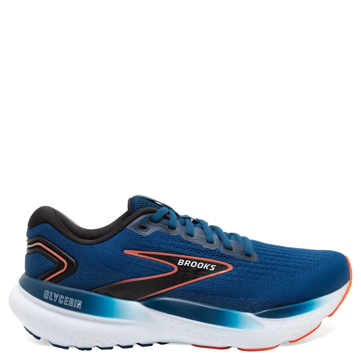 Running*Brooks Men's , Glycerin 21 Running Shoe - Wide Width Blue Opal/Black/Nasturtium
