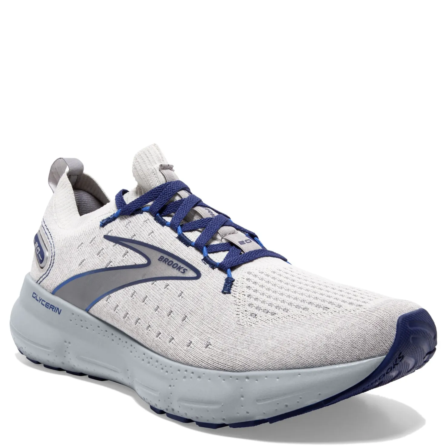 Sneakers & Athletics*Brooks Men's , Glycerin 20 Stealth Fit Running Shoe Oyster/Blue