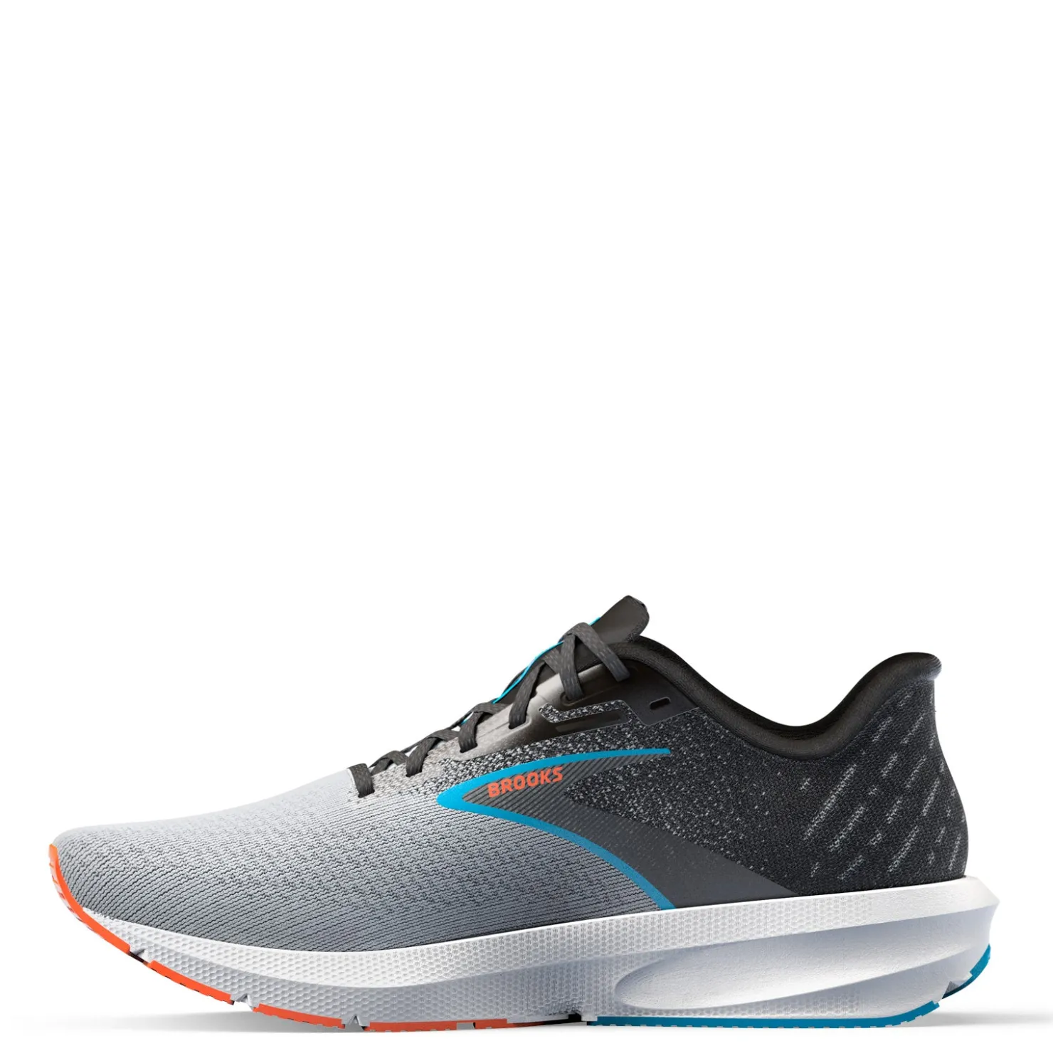 Running*Brooks Men's , Launch 10 Running Shoe - Wide Width Black/Grey/Orange Clown Fish