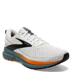 Running*Brooks Men's , Trace 3 Running Shoe White/Orange/Goblin Blue