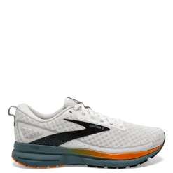 Running*Brooks Men's , Trace 3 Running Shoe White/Orange/Goblin Blue