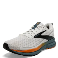 Running*Brooks Men's , Trace 3 Running Shoe White/Orange/Goblin Blue