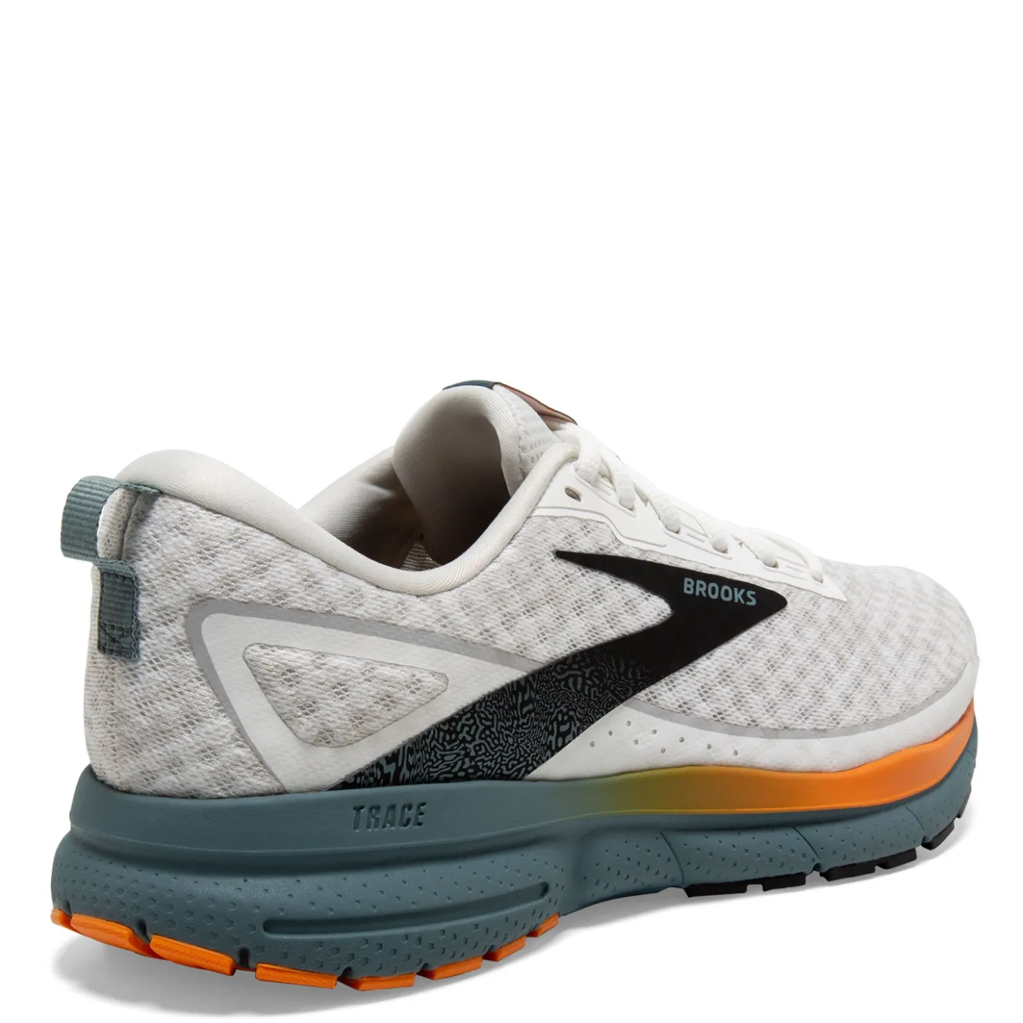 Running*Brooks Men's , Trace 3 Running Shoe White/Orange/Goblin Blue