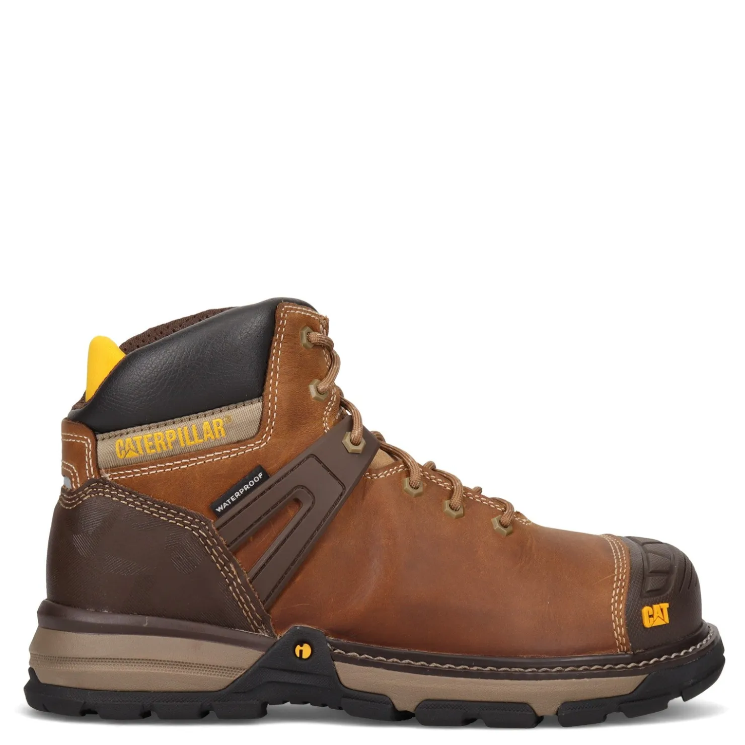 Boots*Caterpillar Men's , Excavator Superlite Waterproof Soft Toe Work Boot Dark Beige