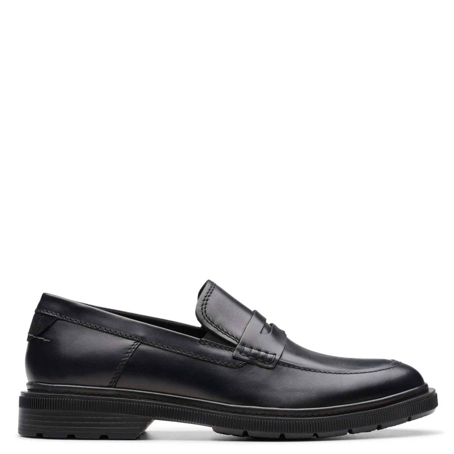 Loafers*Clarks Men's , Burchill Penny Loafer Black Leather