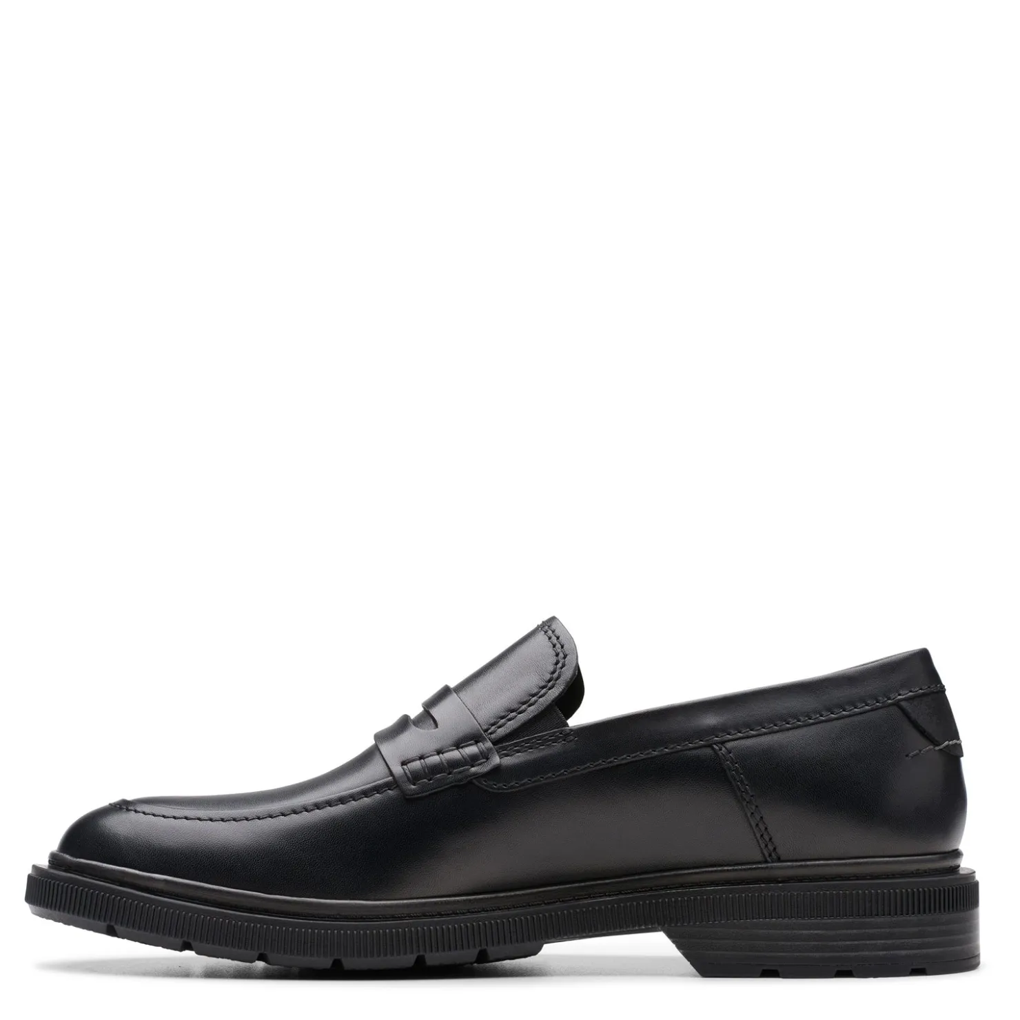 Loafers*Clarks Men's , Burchill Penny Loafer Black Leather