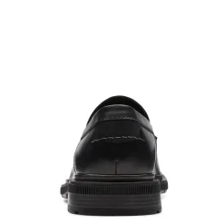 Loafers*Clarks Men's , Burchill Penny Loafer Black Leather