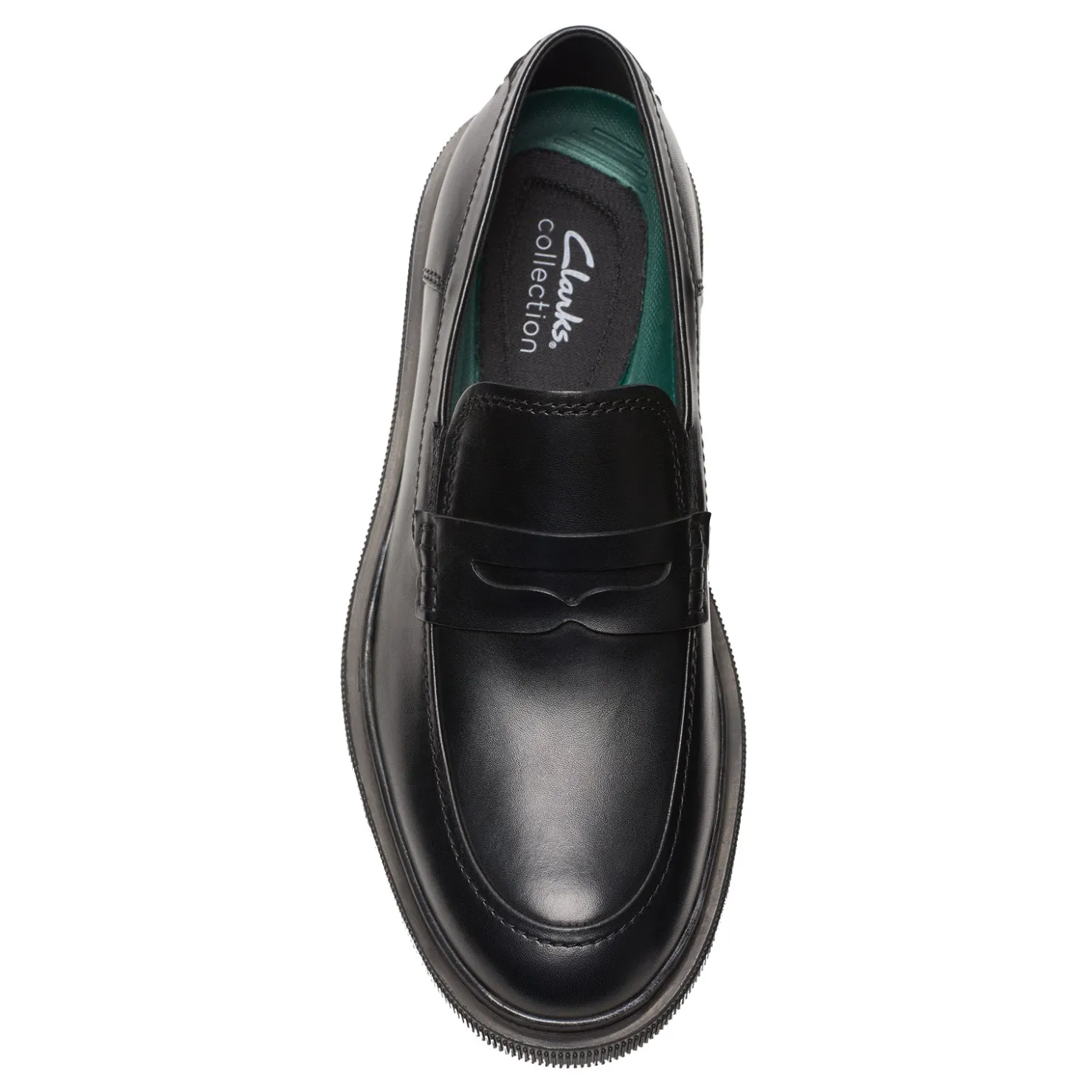 Loafers*Clarks Men's , Burchill Penny Loafer Black Leather