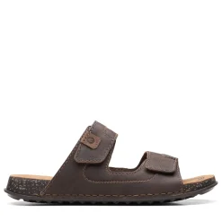 Sandals*Clarks Men's , Crestview Easy Sandal Dark Brown