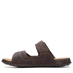 Sandals*Clarks Men's , Crestview Easy Sandal Dark Brown