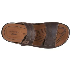 Sandals*Clarks Men's , Crestview Easy Sandal Dark Brown